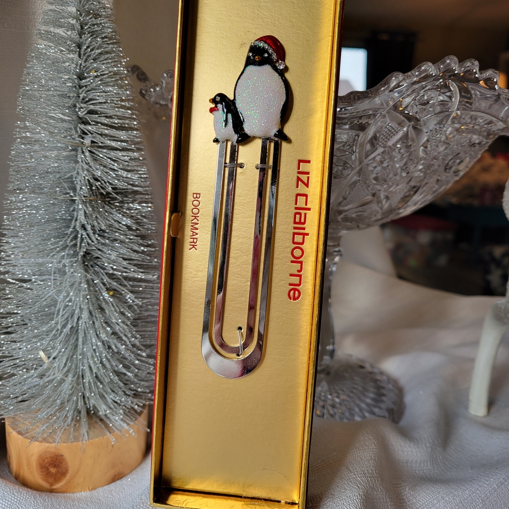 Liz Claiborne Vintage Holiday Penguin Bookmark